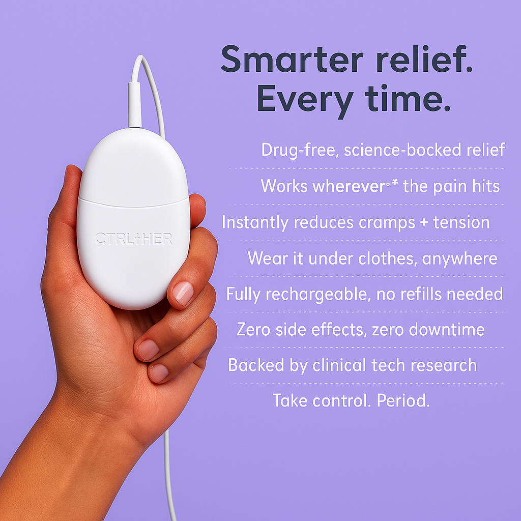 CTRL+HER™ smart period relief device